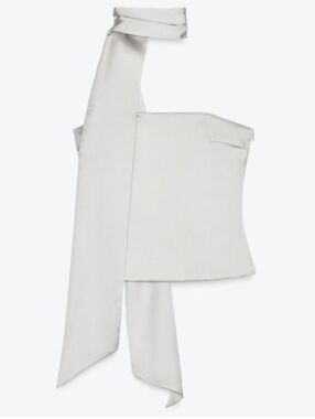 Zara White Blouse with Signature Black Label